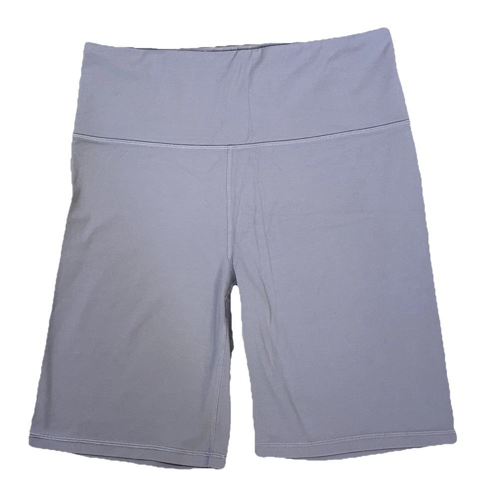 Athleta Womens Ultra High Rise Elation 9" Shorts - LARGE- Lavender/Grey EUC